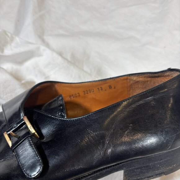 Salvatore Ferragamo Black Leather Monkstrap Made in Italy Men’s US 12 Read main image 4